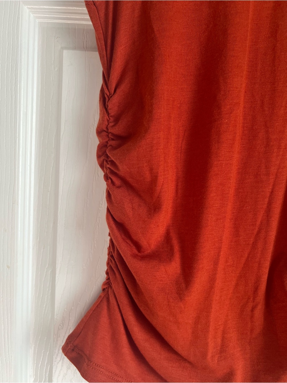 Zara Rust Sleeveless Ruched Tank - Picture 3 of 5